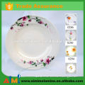 Thailand design A1 30% melamine round dish , disposable plastic plates white with decal color